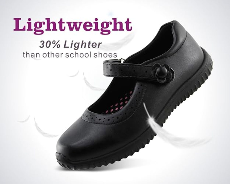 Jabasic Classic Round-Toed Girls Mary Jane Flats School Dress Shoe Stylish Comfo