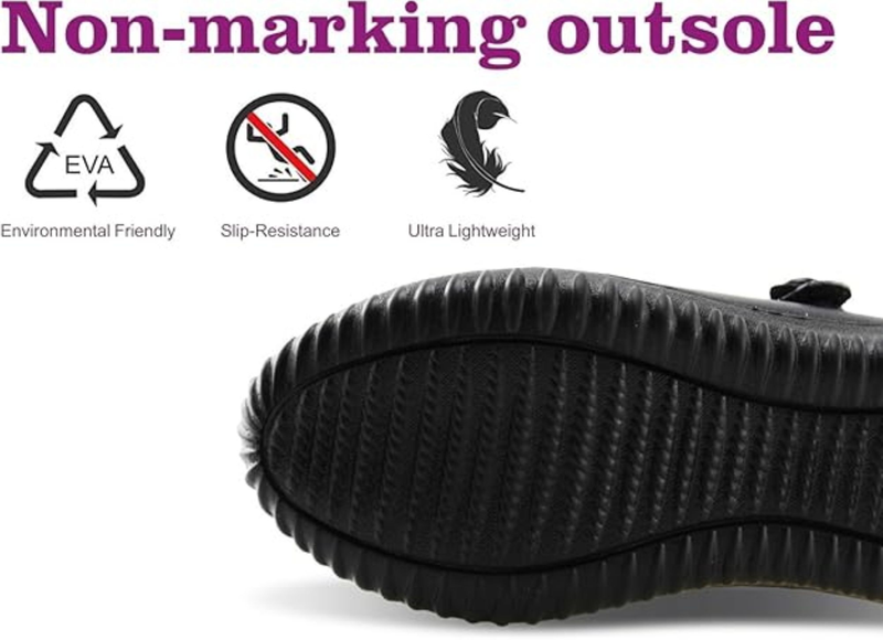 Jabasic Classic Round-Toed Girls Mary Jane Flats School Dress Shoe Stylish Comfo