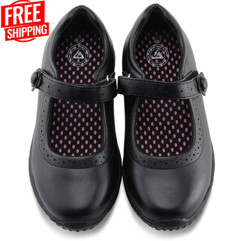 Jabasic Classic Round-Toed Girls Mary Jane Flats School Dress Shoe Stylish Comfo