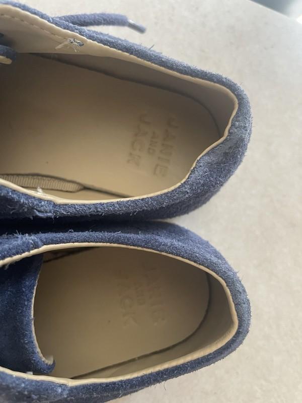 JANIE AND JACK Suede Leather Wingtip Sneaker Nightshadow Blue Kids Size 10