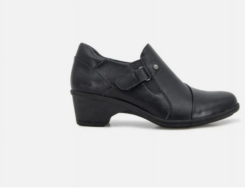 JBU Kyley Ladies' Heeled Adjustable Comfort Shoes Black/Brown