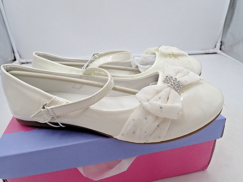 Jelly Beans Ivory Gold Mary Jane w/ Rhinestones sizes 12 & 4 little girl