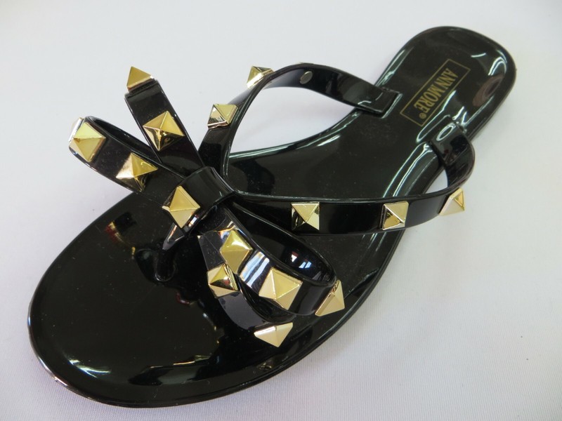 Jelly Sandal "ANDREA" Girls/Kids Flip Flop Flats Slip On Studded Bow - Ann More