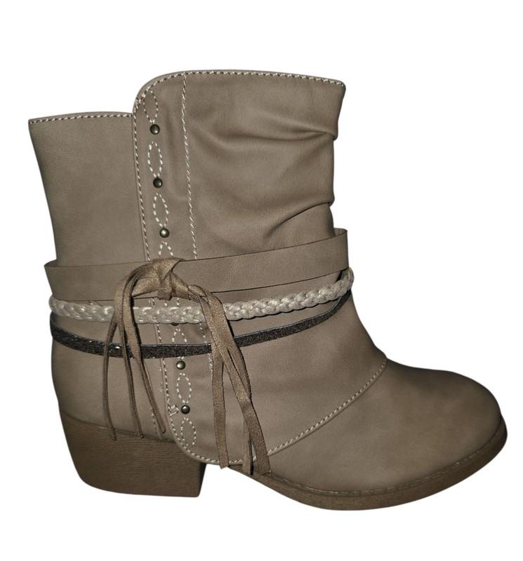 Jellypop - Fern - Girls Heeled Ankle Booties/Boots - Taupe - Size 3M