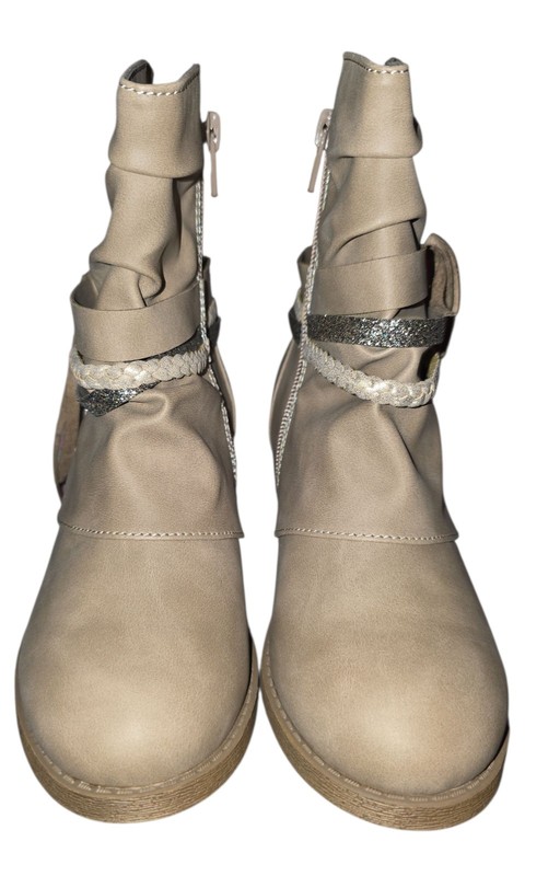 Jellypop - Fern - Girls Heeled Ankle Booties/Boots - Taupe - Size 3M