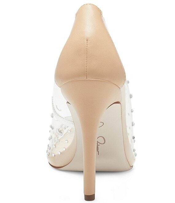 Jessica Simpson Pixera3 Rhinestones Embellished Pointed Toe Stiletto Pumps Clear