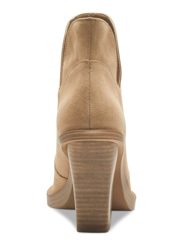 JESSICA SIMPSON Womens Beige Leeshi Slip On Leather Western Boot 8.5 M