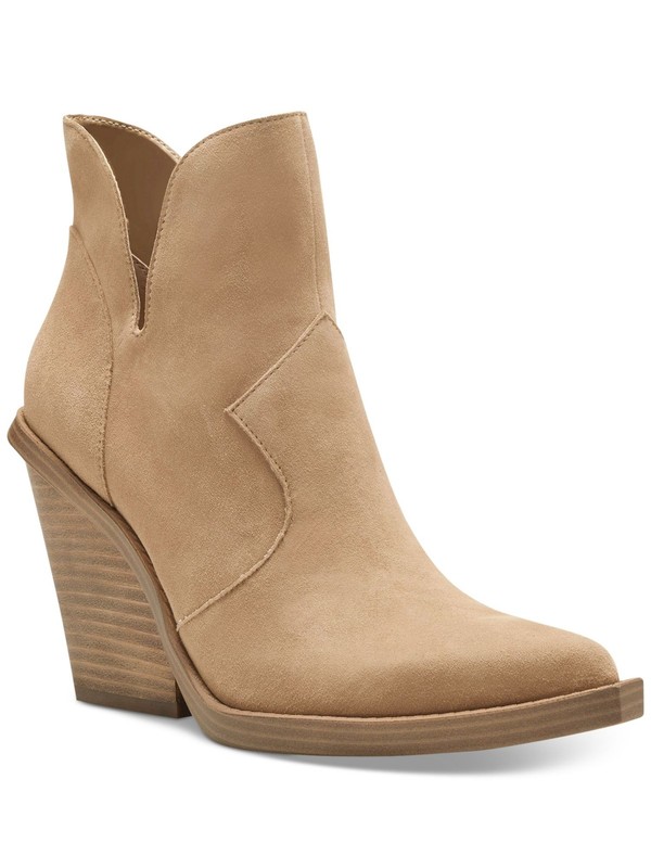 JESSICA SIMPSON Womens Beige Leeshi Slip On Leather Western Boot 8.5 M