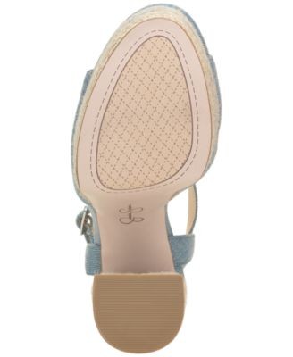 JESSICA SIMPSON Womens Blue 1-1/2" Platform Ameeka Espadrille Shoes 9.5 M