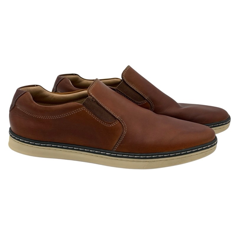 Johnston & Murphy Boys 6M Slip-On Leather Shoes Brown Casual Loafers E20 3726