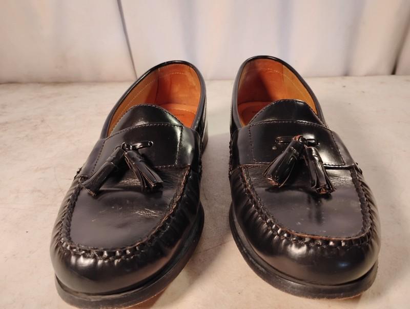 Johnston Murphy Mens 9.5 W Hayes Loafer Dress Black Sheepskin Genuine Leather