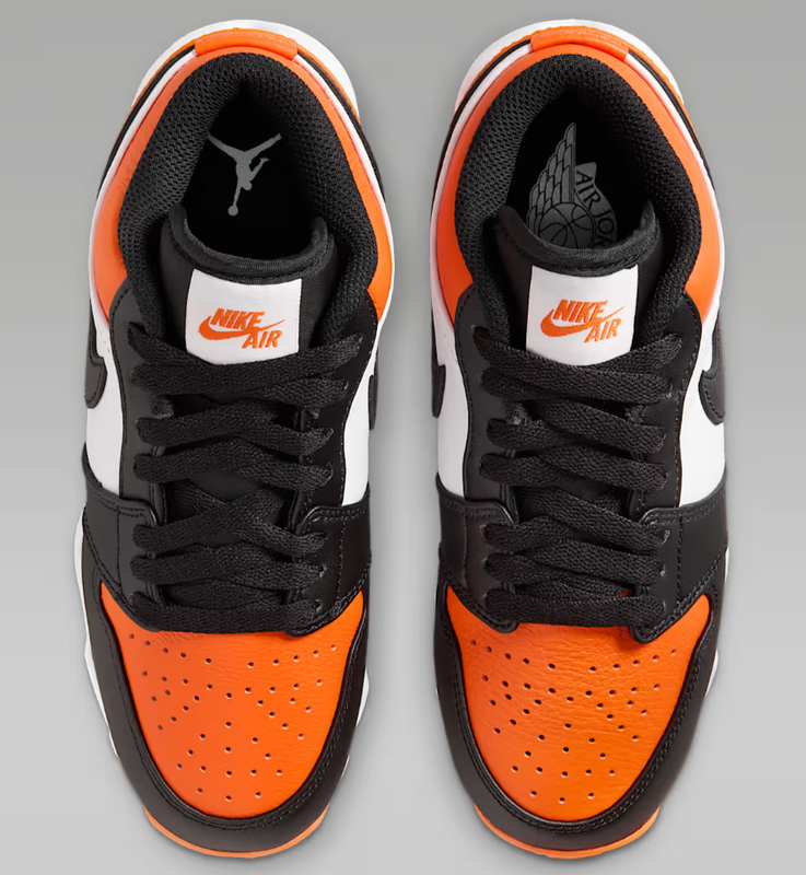 Jordan 1 Low Cleats Starfish White Black Little/Big Kids' (GS) Size 11C - 6Y