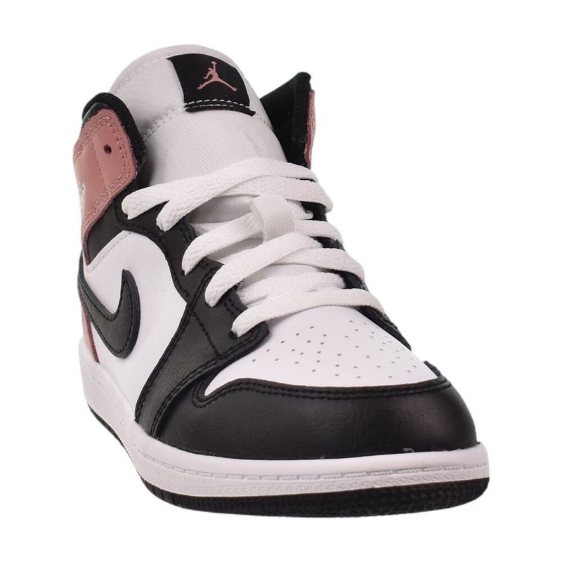 Jordan 1 Mid (PS) Little Kids' Shoes White/Black-Rust Pink DQ8424-100