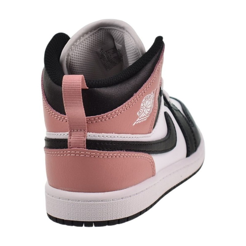 Jordan 1 Mid (PS) Little Kids' Shoes White/Black-Rust Pink DQ8424-100