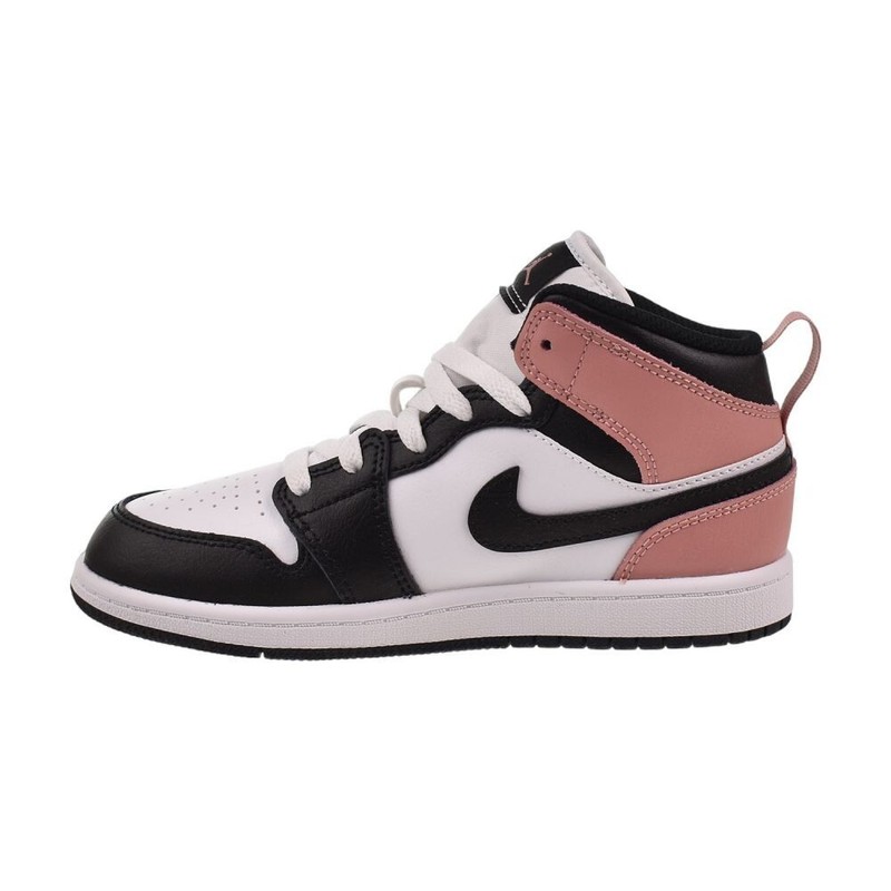 Jordan 1 Mid (PS) Little Kids' Shoes White/Black-Rust Pink DQ8424-100