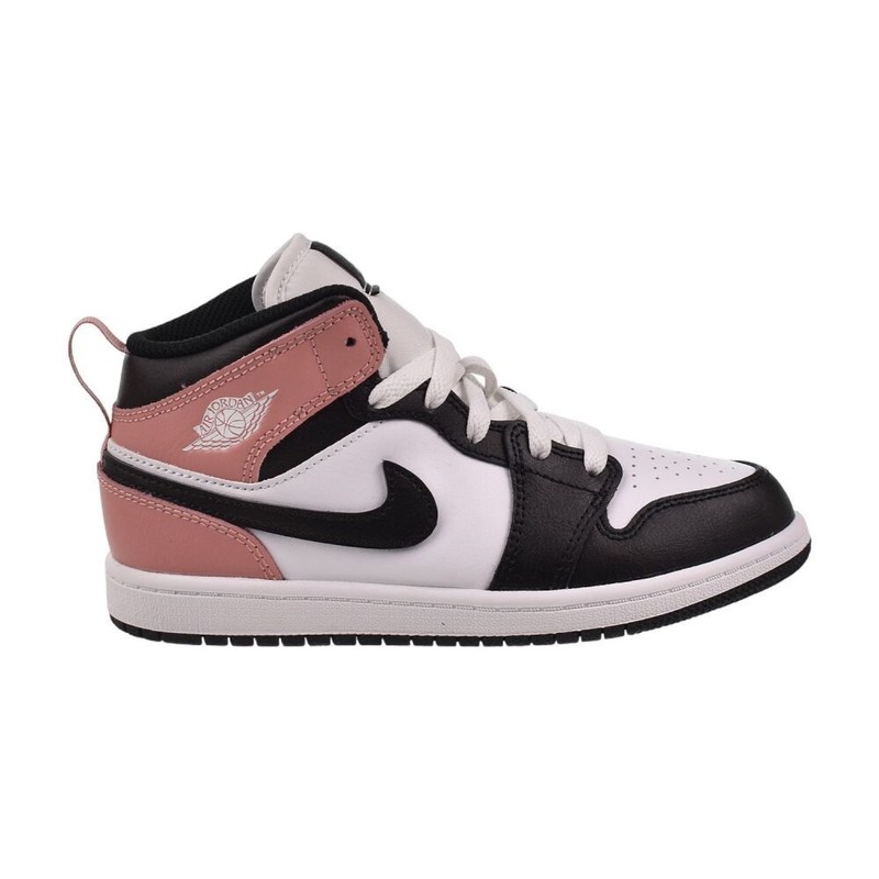 Jordan 1 Mid (PS) Little Kids' Shoes White/Black-Rust Pink DQ8424-100