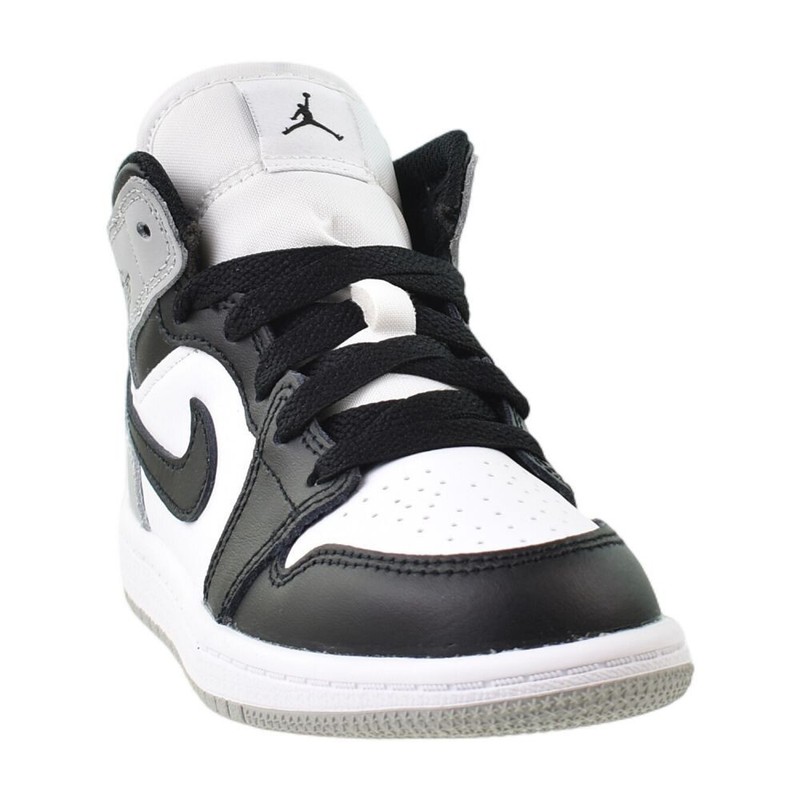 Jordan 1 Mid (PS) Little Kids' Shoes White/Light Smoke Grey/Black DQ8424-101