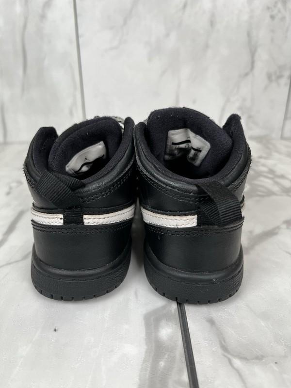 Jordan 1 Mid Shoes Toddler Size 8C Black White Kids Retro Sneakers 640735-049