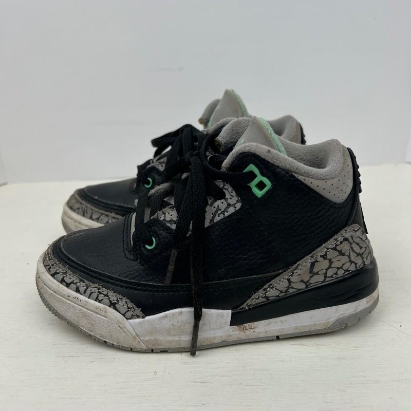Jordan 3 Retro Black Green Toddler Sneakers Shoes 10.5C DM0966-031