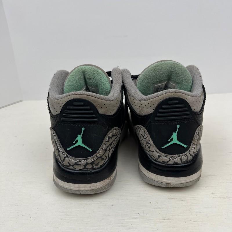 Jordan 3 Retro Black Green Toddler Sneakers Shoes 10.5C DM0966-031