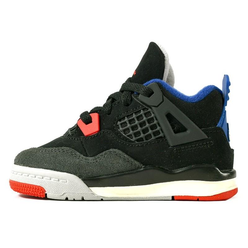 Jordan 4 Retro OG Black Fire Red-Deep Royal Blue TD Toddler IB4387 003