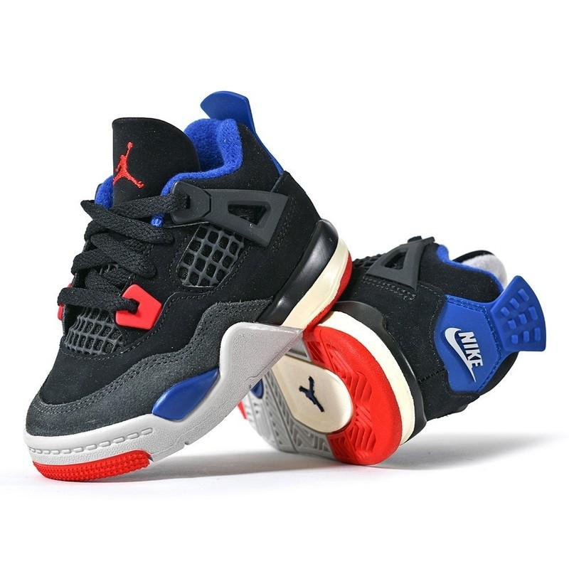 Jordan 4 Retro OG Black Fire Red-Deep Royal Blue TD Toddler IB4387 003