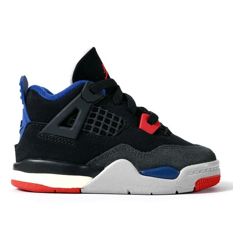 Jordan 4 Retro OG Black Fire Red-Deep Royal Blue TD Toddler IB4387 003
