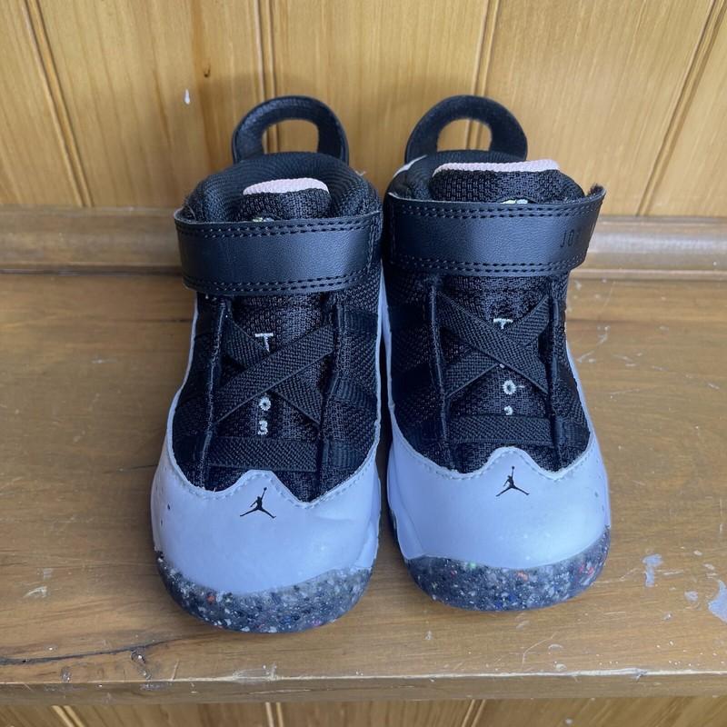 Jordan 6 Rings Shoes Toddler 6C Black White Basketball Casual DV3179-100