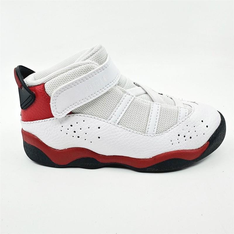 Jordan 6 Rings TD White Black University Red Baby Toddler Athletic Sneaker