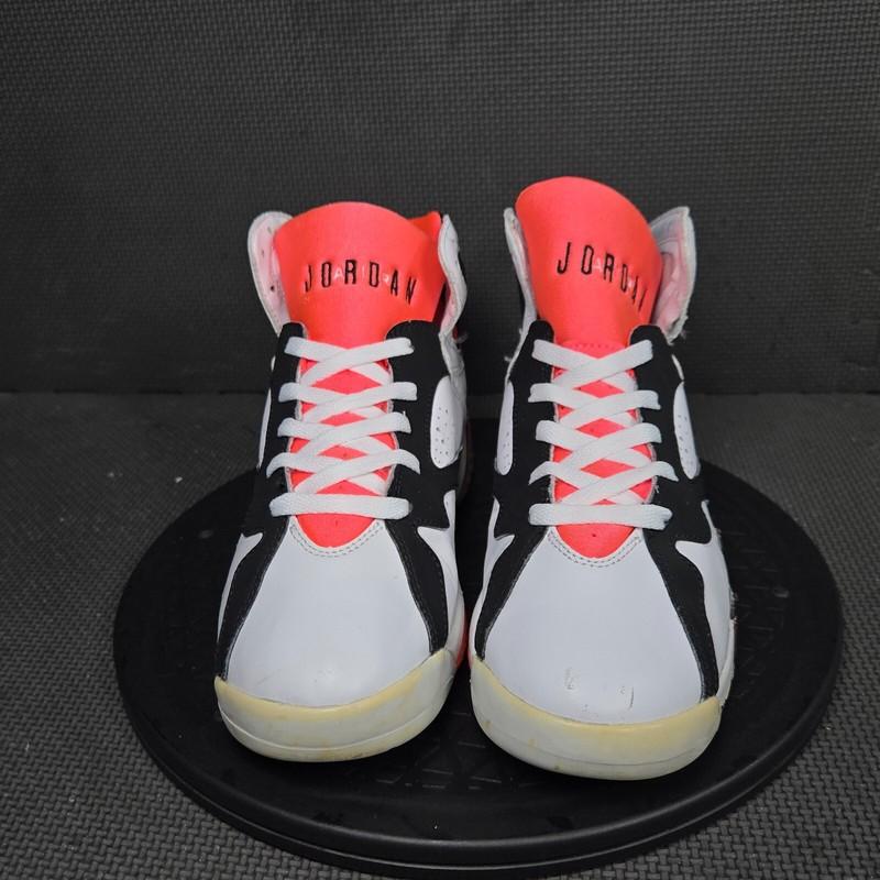Jordan 7 Retro Shoes Boys Sz 7 White Orange Black Athletic Trainers Sneakers