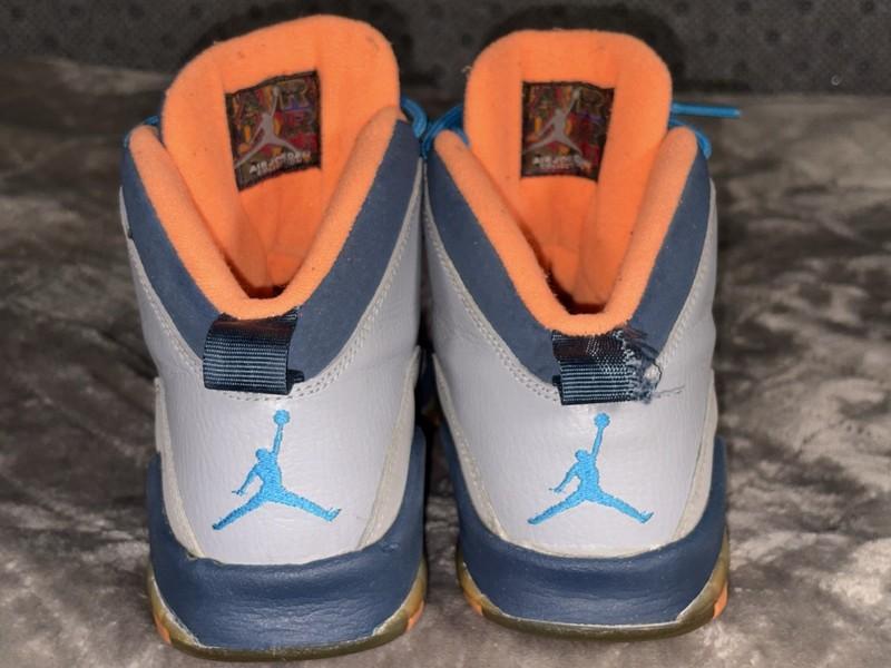 Jordan Air 10 Retro GS Bobcats Youth's Sneakers Size 6Y Gray/Orange 310806-026