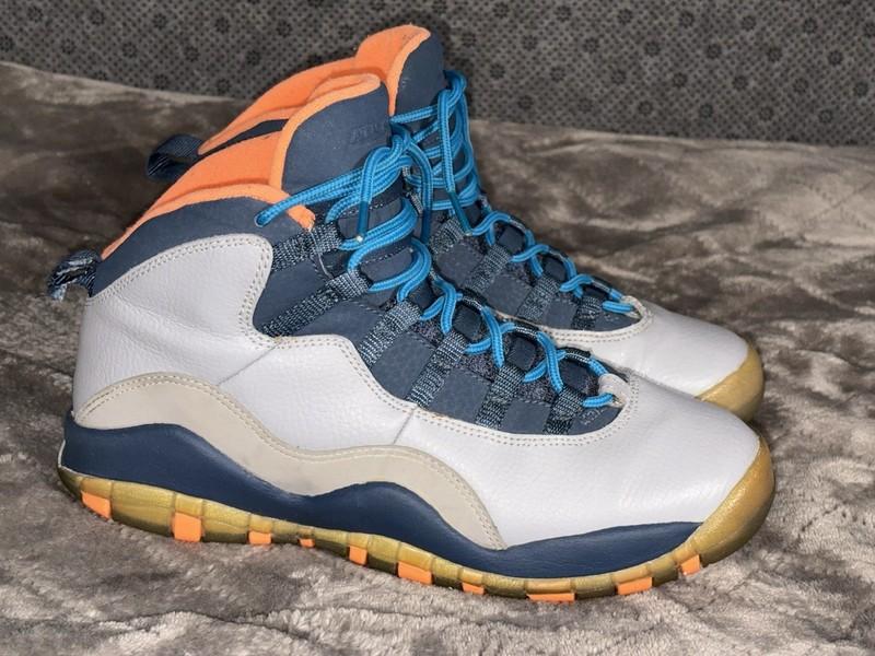 Jordan Air 10 Retro GS Bobcats Youth's Sneakers Size 6Y Gray/Orange 310806-026