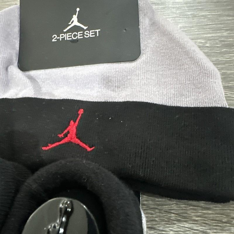 Jordan Booties Crib Hat And Booties Shoes Socks Baby Newborn 0/6 Gray Black