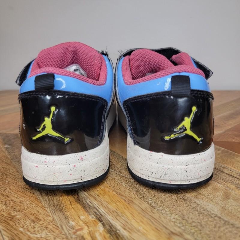 Jordan Kids Size 11C Sneakers Black Strapped Sneakers Paint Splatter 375521-032