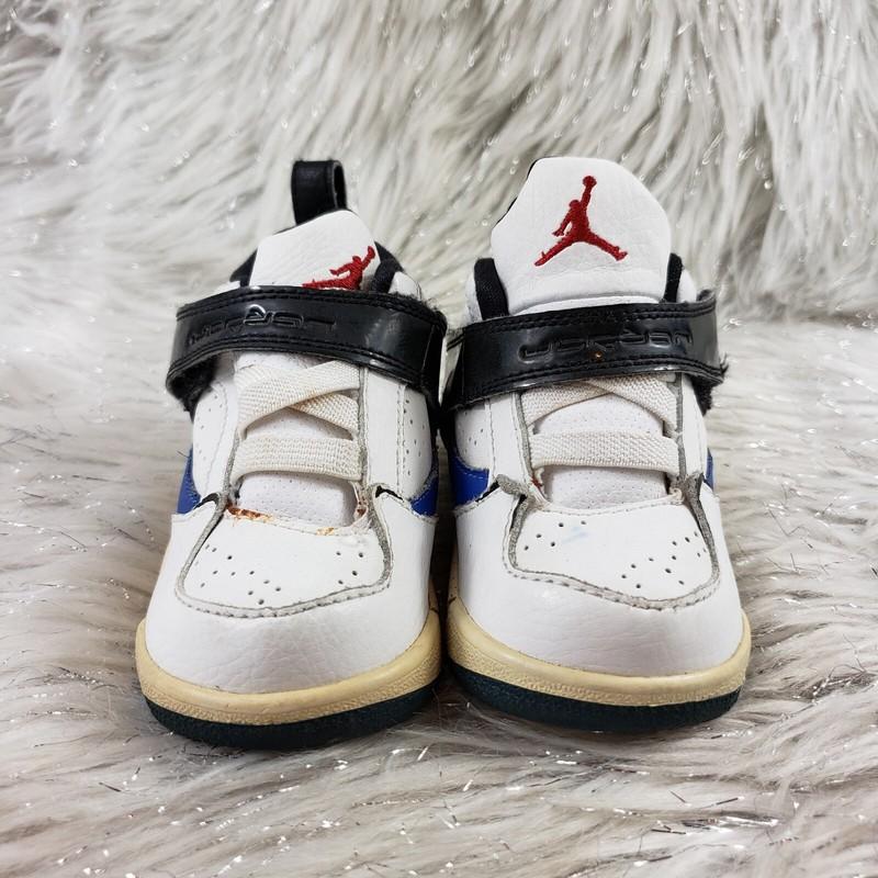 JORDAN White Black Blue Sneakers 364759-105 Toddler Size 5C