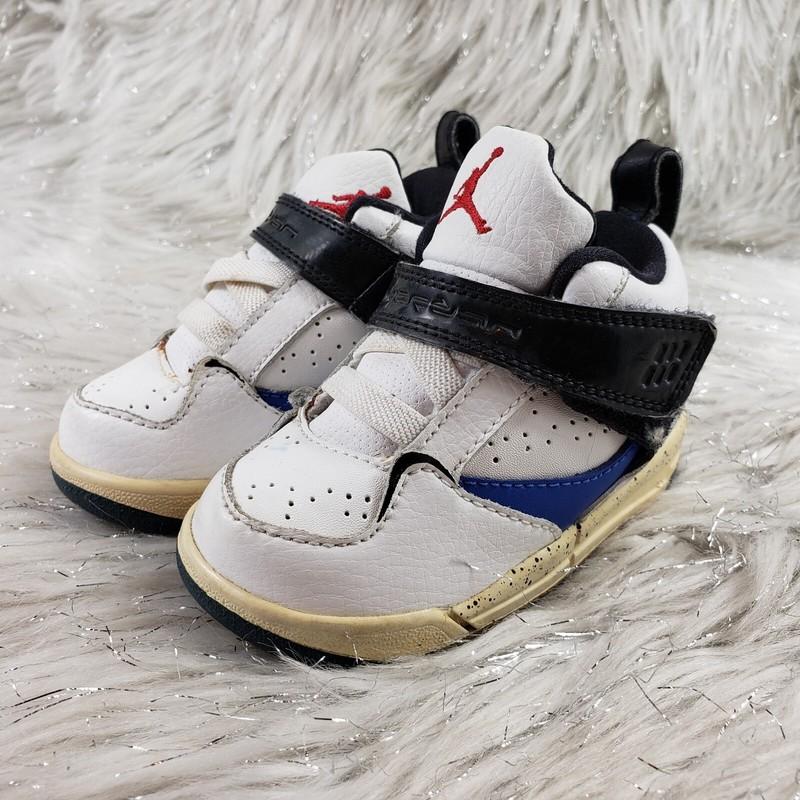 JORDAN White Black Blue Sneakers 364759-105 Toddler Size 5C