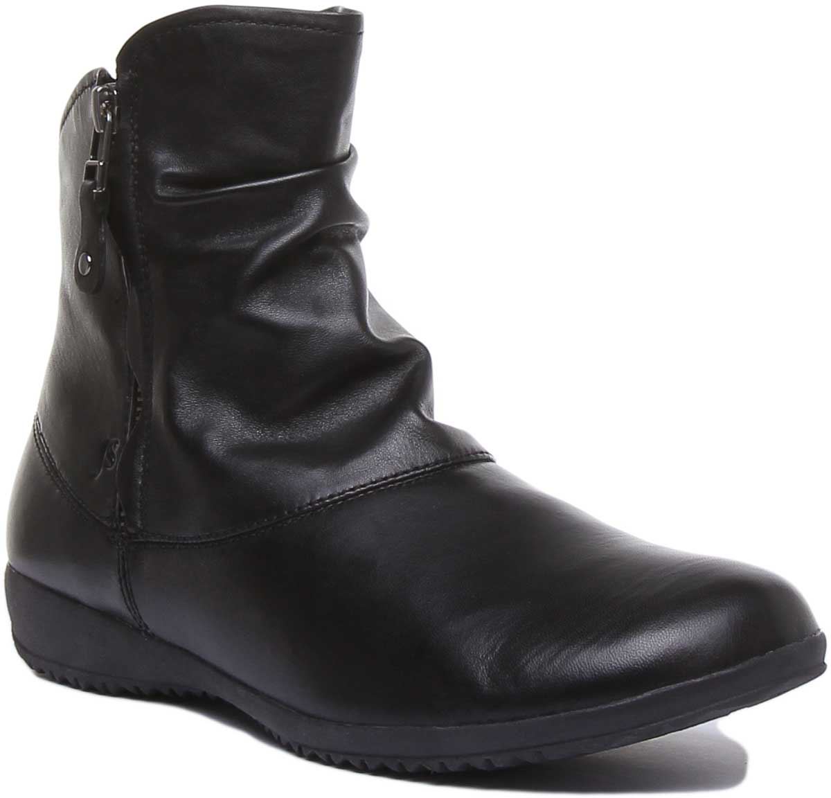 Josef Seibel Naly 24 Soft Leather Ruched Zip Ankle Womens Boot Bordo Size 5 - 10