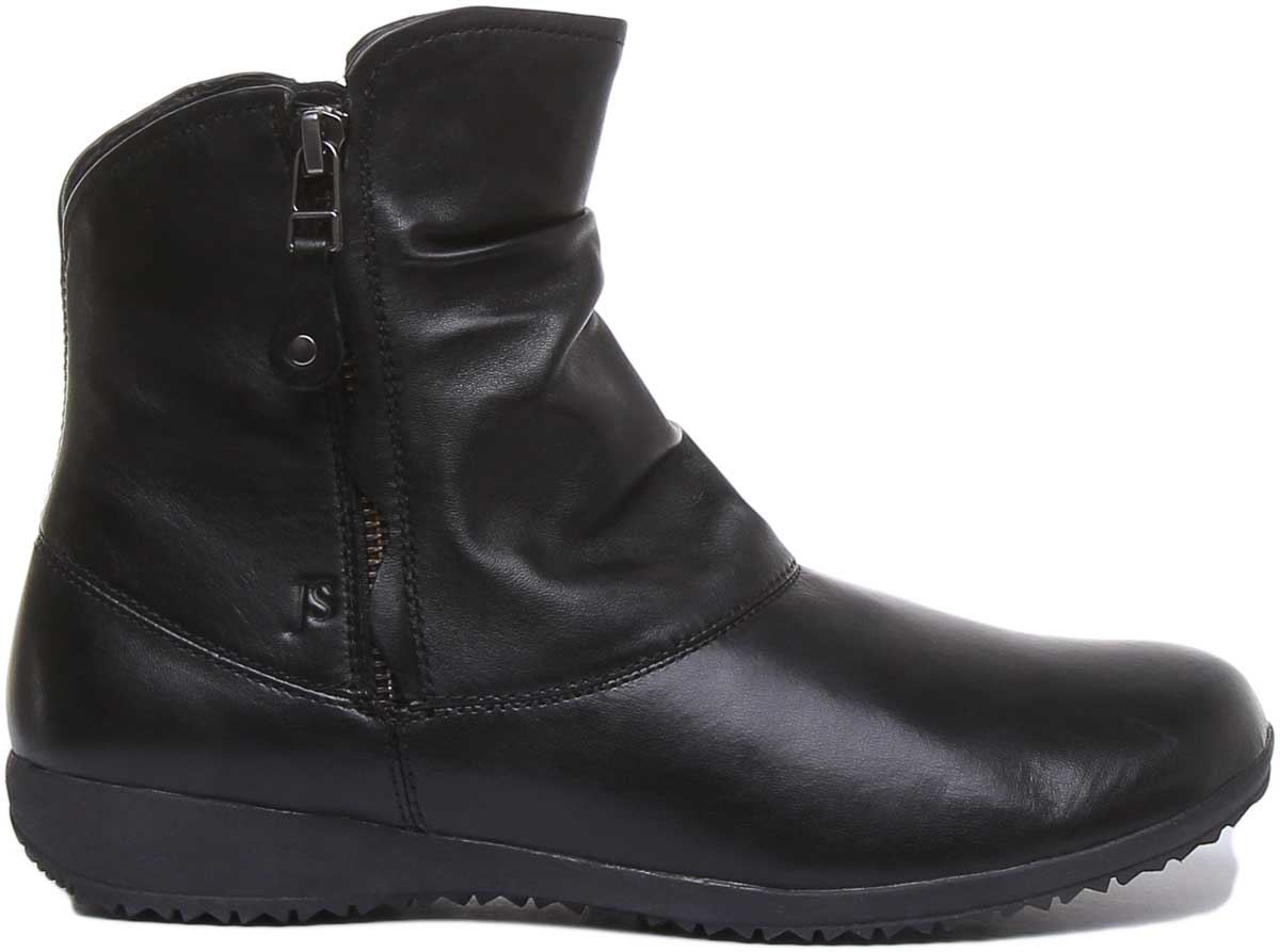 Josef Seibel Naly 24 Soft Leather Ruched Zip Ankle Womens Boot Bordo Size 5 - 10