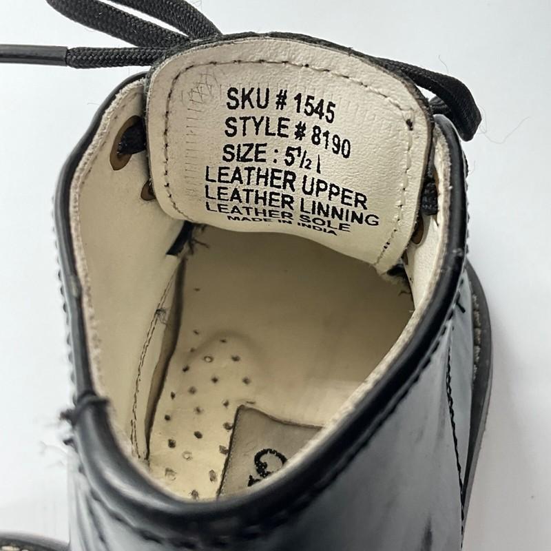 Josmo Walker Shoes - Black Leather Lace Up Casual - Vintage Look - Kids 5.5