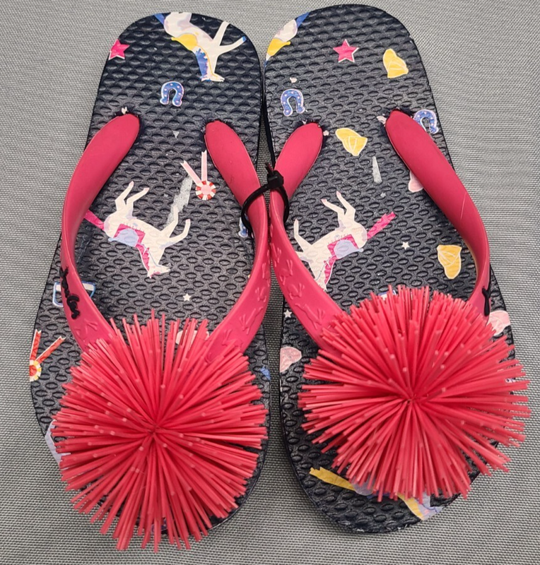Joules Baby's Girl's Pink Tassel Ponies Flip-Flop Sandals Shoes Size