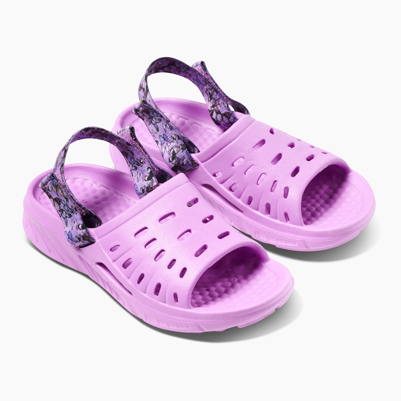 Joybees Kids Trekking Slides Clogs Sandals In Solid Lavender Rose