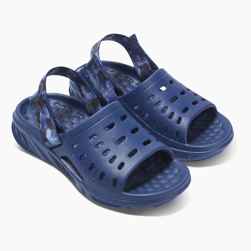 Joybees Kids Trekking Slides Clogs Sandals In Solid Twilight Blue