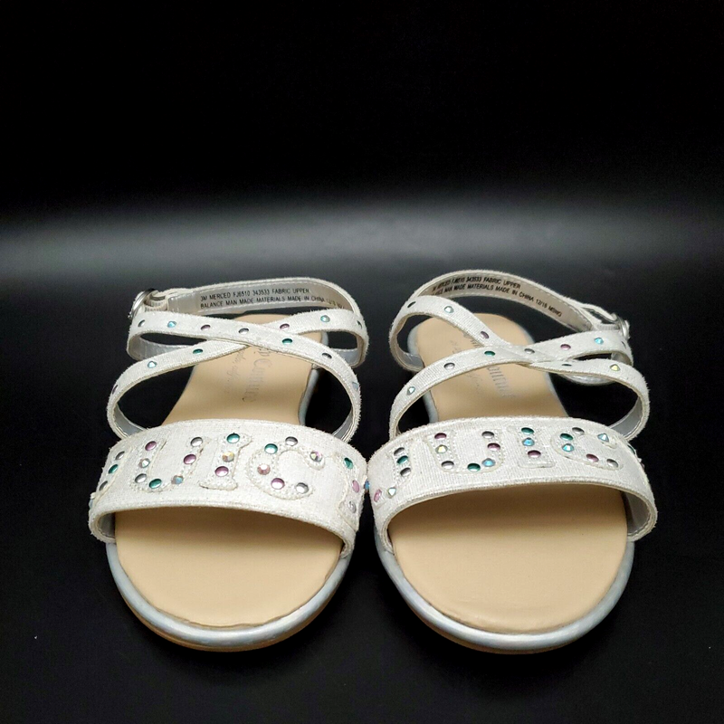 Juicy Couture Slingback Rhinestones Sandals Girls Size 3 M