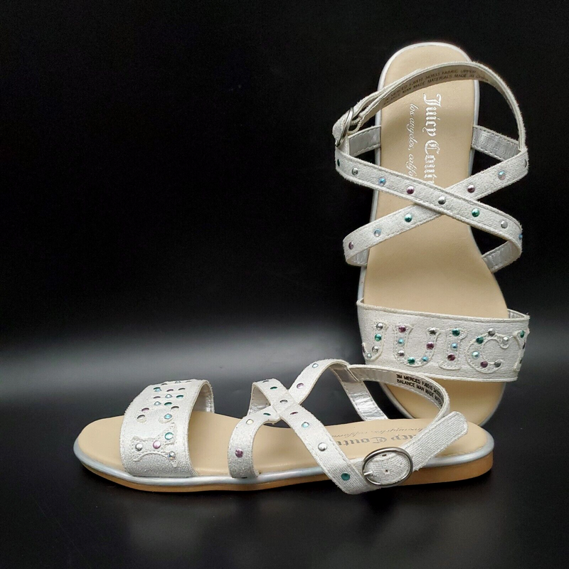 Juicy Couture Slingback Rhinestones Sandals Girls Size 3 M