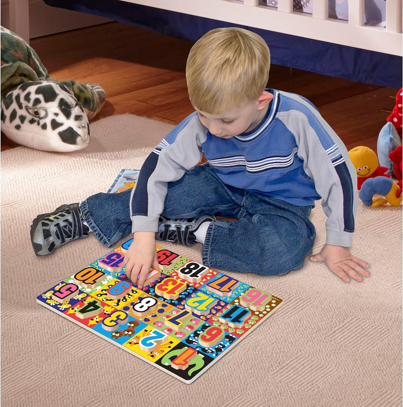 Jumbo Numbers Wooden Chunky Puzzle (20 Pcs)