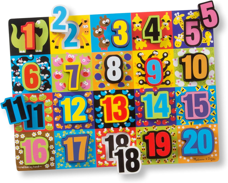 Jumbo Numbers Wooden Chunky Puzzle (20 Pcs)