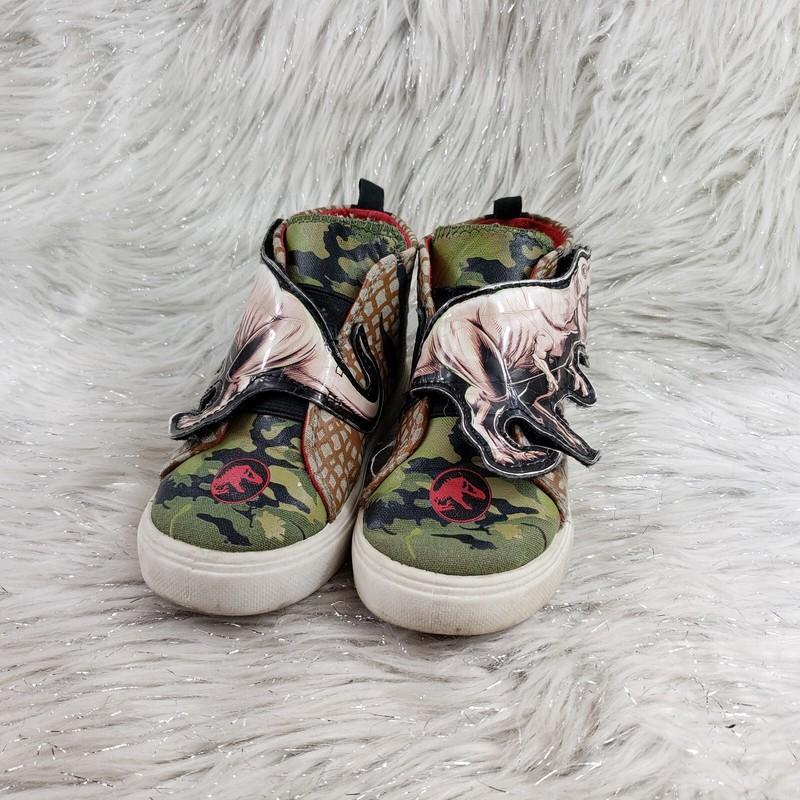 JURASSIC WORLD T-Rex Easy On Casual Hi Top Sneakers Toddler Kids Size 9