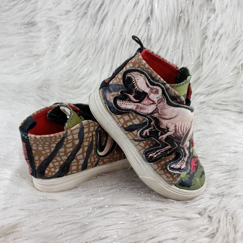 JURASSIC WORLD T-Rex Easy On Casual Hi Top Sneakers Toddler Kids Size 9