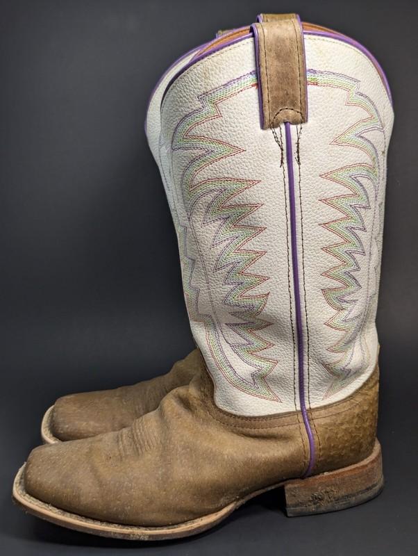 Justin Brown Tack Bent Rail Cowboy Western Boots JR 345 Kids Size 5 C
