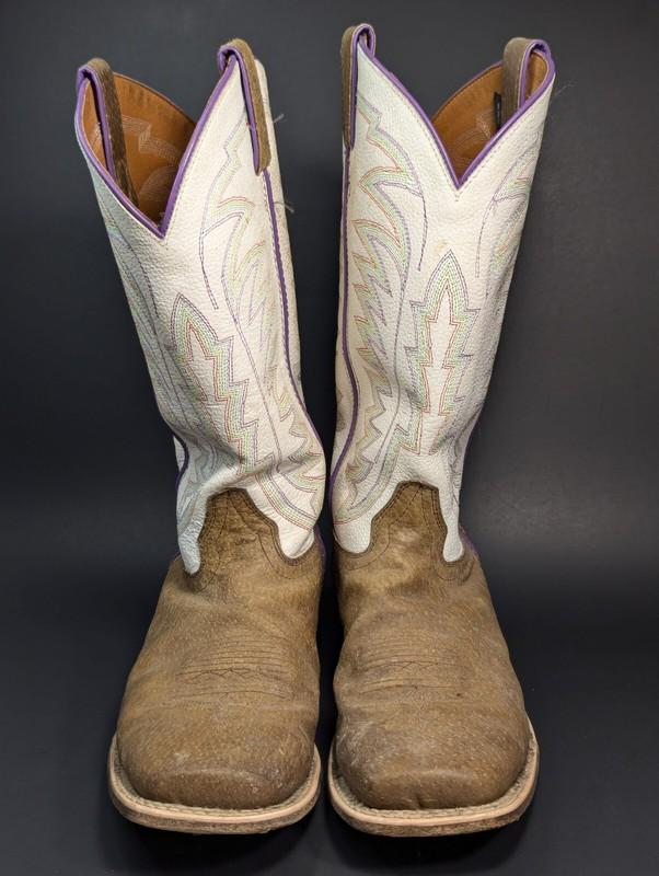 Justin Brown Tack Bent Rail Cowboy Western Boots JR 345 Kids Size 5 C